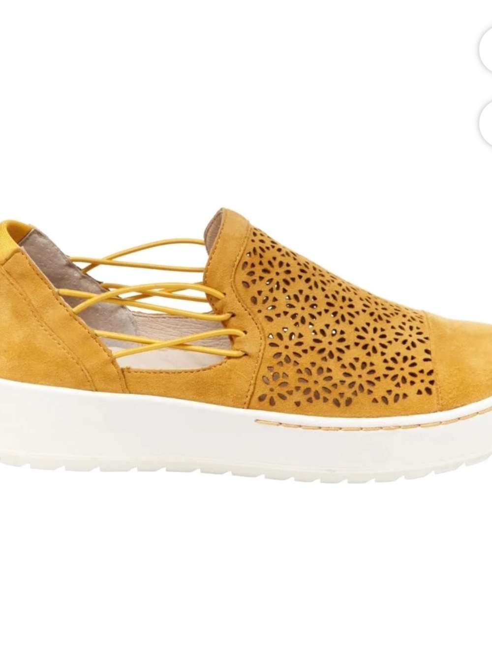 Jambu Mustard Yellow Laser-Cut Slip-On Loafer - Picture 2 of 10